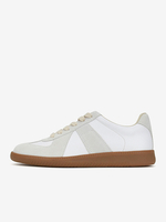 Scarpe casual da donna Sneakers con lacci a punta tonda in pelle scamosciata bianca
