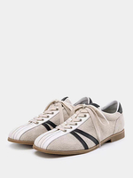 Scarpe casual da uomo Scarpe regolabili con cinturino a blocchi di colore con punta rotonda in pelle di vacchetta bianca