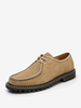 Scarpe casual da uomo Scarpe stringate in pelle di vacchetta color kaki con punta tonda