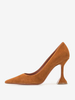 Scarpe col tacco alto da donna in pelle scamosciata con tacco a calice