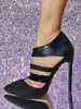 Scarpe col tacco alto da donna taglie forti con tacco a spillo tomaia in micro pelle scamosciata