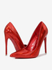 Scarpe col tacco alto da donna taglie forti rosse con punta a punta e tacco a spillo