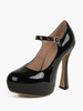 Scarpe col tacco alto sexy da donna con fibbia e tacco spesso in vernice