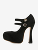 Scarpe col tacco alto sexy da donna con tacco spesso e tomaia in micro pelle scamosciata