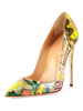 Scarpe con tacchi alti donna gialle pU a punta tacco a fino 12cm artistico