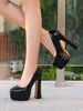 Scarpe con tacco a spillo e plateau da donna