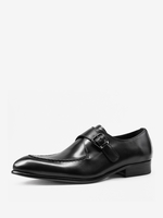 Scarpe da ballo da uomo in pelle di mucca con cinturino alla navata laterale e cinturino alla caviglia