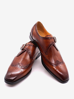 Scarpe da ballo da uomo in pelle di mucca con punta tonda scarpe da sposa