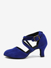 Scarpe da ballo latino blu con punta tonda Scarpe da ballo da sala
