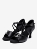 Scarpe da ballo latino nere con punta tonda e scarpe da ballo da sala