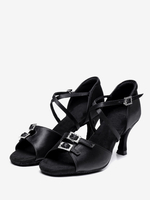 Scarpe da ballo latino nere con punta tonda e scarpe da ballo da sala