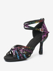 Scarpe da ballo latino nere con punta tonda e scarpe da ballo da sala