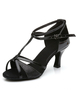 Scarpe da ballo latino nero cinghie tacchi 