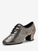 Scarpe da ballo latino Scarpe da ballo in pelle PU con punta tonda argento