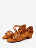 Scarpe da ballo latino Scarpe da ballo marroni con punta tonda e fibbia