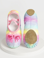 Scarpe da ballo per bambini con motivo a fiocco punta rotonda scarpe da ballo