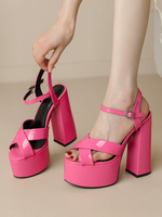 Scarpe da club sexy con plateau e tacco alto da donna con sandali sexy