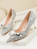 Scarpe da donna con tacco alto da donna in argento appuntito punta a spillo tacco a spillo scarpe da sera