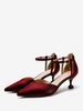 Scarpe da festa con tacco alto Scarpe da ballo con strass a punta bordeaux