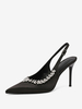 Scarpe da festa con tacco alto Scarpe da ballo con strass a punta nere
