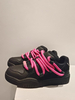 Scarpe da ginnastica da skate nere da donna con punta rotonda e lacci scarpe casual
