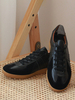 Scarpe da ginnastica da uomo comode con punta tonda in pelle bovina a blocchi di colore con cestello sportivo