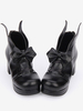 Scarpe da Lolita nere rotondo tacco largo zeppa 5cm 