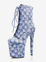 Scarpe da Pole Dance Sexy con Plateau e Tacco Alto e Lacci