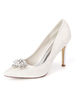 Scarpe da sposa bianche Pizzo Punta a punta Strass Tacco a spillo Scarpe da sposa Tacco alto Scarpe da festa