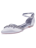 Scarpe da sposa bianche Scarpe da sposa scarpe da damigella donore con punta di raso e punta di raso