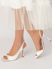 Scarpe da sposa da donna con strass; scarpe da sposa con tacco a spillo in pizzo