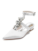 Scarpe da sposa da donna Dettagli in metallo Scarpe da sposa piatte a punta in raso