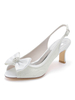 Scarpe da sposa da donna Fiocchi Pizzo Peep Toe Tacco grosso Scarpe da sposa