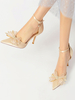 Scarpe da sposa da donna Fiocchi Scarpe da sposa con tacco a spillo a punta in raso