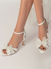 Scarpe da sposa da donna Fiocchi Scarpe da sposa con tacco grosso in tessuto con paillettes