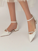 Scarpe da sposa da donna Fiocchi Scarpe da sposa piatte a punta in tessuto con paillettes