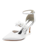 Scarpe da sposa da donna Fiori Scarpe da sposa con tacco a spillo a punta in raso