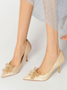 Scarpe da sposa da donna Fiori Scarpe da sposa con tacco a spillo a punta in raso