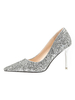 Scarpe da sposa da donna Paillettes Paillettes Stoffa a punta Tacco a spillo Scarpe da sposa