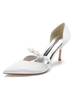 Scarpe da sposa da donna Perle Scarpe da sposa con tacco a spillo a punta in raso