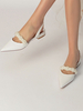 Scarpe da sposa da donna Perle Scarpe da sposa piatte a punta in tessuto con paillettes