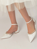 Scarpe da sposa da donna Perle Scarpe da sposa piatte a punta in tessuto con paillettes