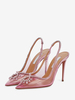 Scarpe da sposa da donna Scarpe da festa con tacco a spillo e strass rosa a punta