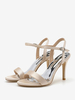Scarpe da sposa da donna Scarpe da sposa con tacco a spillo bianche in raso con dettagli in metallo