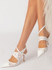 Scarpe da sposa da donna Scarpe da sposa con tacco a spillo in raso ricamato