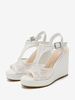 Scarpe da sposa da donna Scarpe da sposa con tacco a zeppa bianche in pizzo