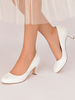 Scarpe da sposa da donna Scarpe da sposa con tacco grosso in pizzo ricamato