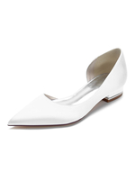Scarpe da sposa da donna Scarpe da sposa piatte a punta in raso