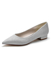 Scarpe da sposa da donna Scarpe da sposa piatte a punta in tessuto con paillettes