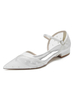 Scarpe da sposa da donna Scarpe da sposa piatte con punta a punta in rete ricamata